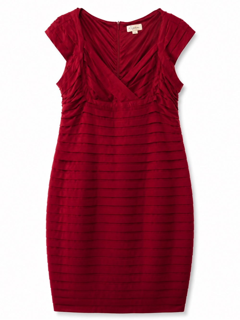K Jordan Red Ruched Sheath Dress 20
